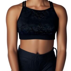 Gymshark | Studio Sports Bra Washed Black Medium Yoga Workout Running Gym